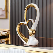 Doppio cuore ornamento, doppio cuore statuetta ceramica, decorazione per la casa, decorazione creativa per la casa, regalo, ufficio, salotto, decorazione, souvenir, adatto come regalo, altezza 30 cm.