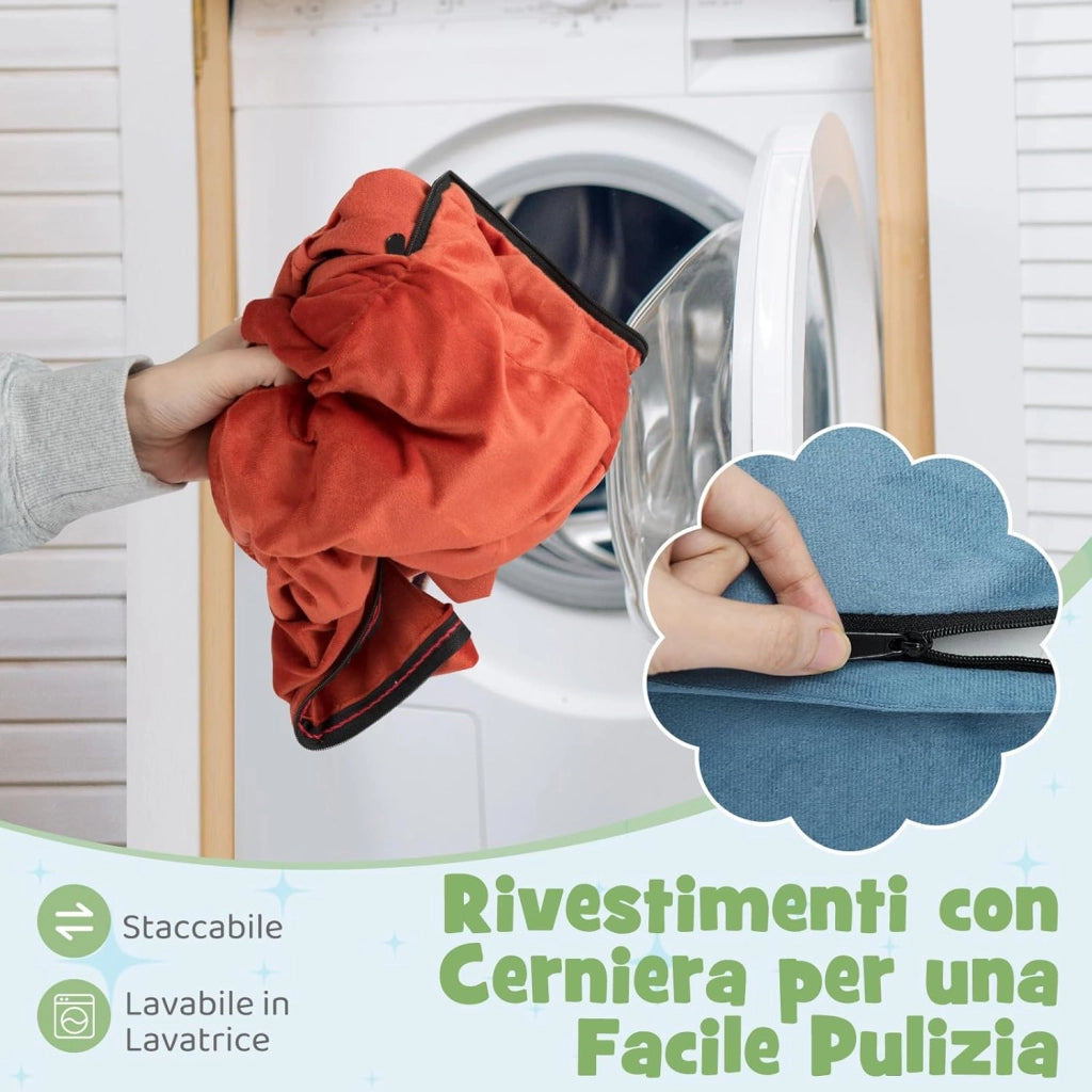 Set di 4 Blocchi da Arrampicata con Scivolo e Scale, Blocchi Morbidi in Schiuma per Gattonare, Coperture in Velluto, Set Tavolo e Sedia Convertibile per Cameretta