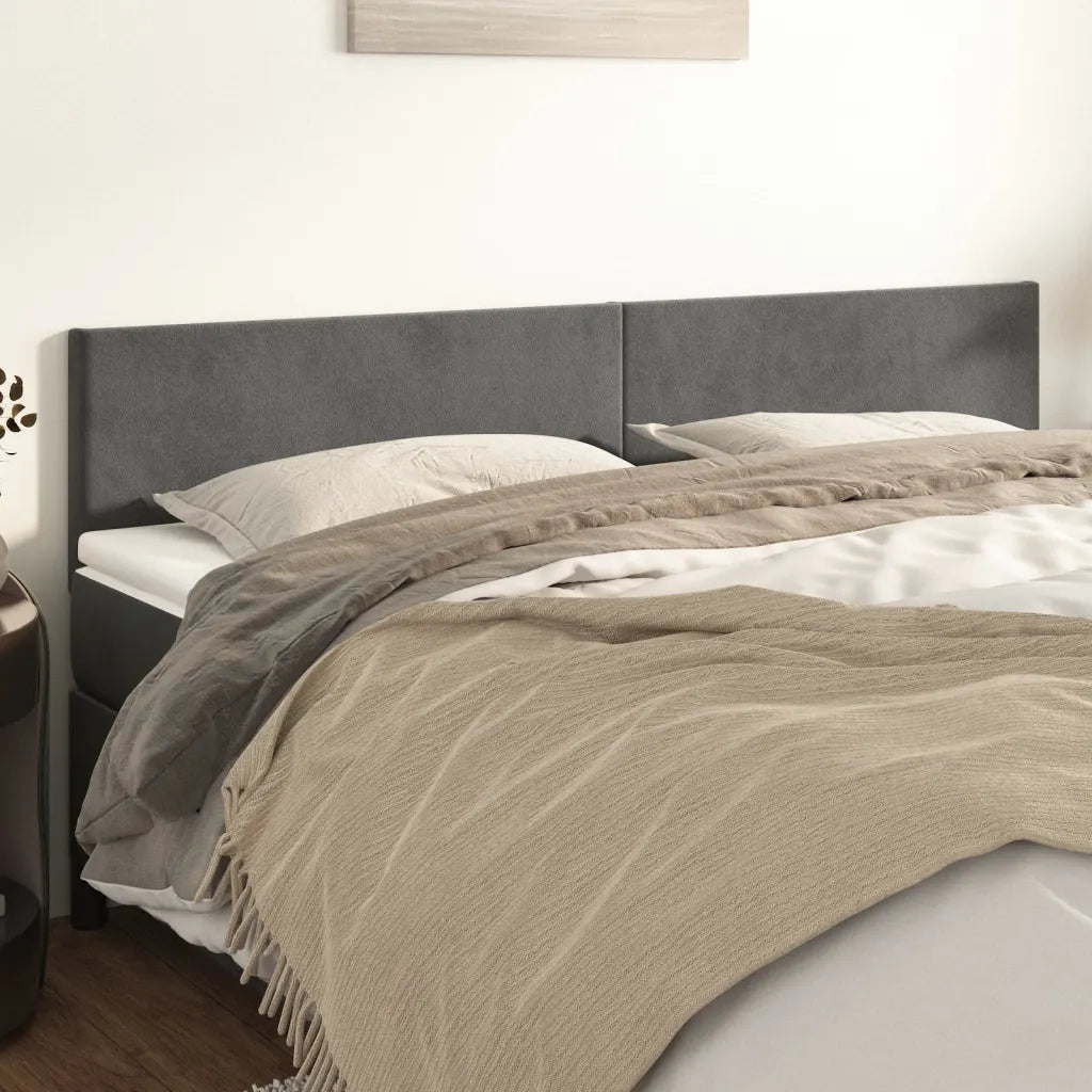 Testiera Grigio Scuro 160x5x78/88 cm in Velluto 345819