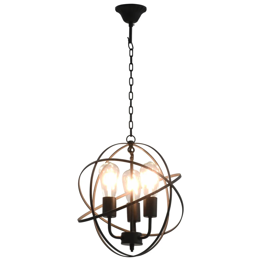 Lampada Sferica a Sospensione Nera 3 Lampadine E27 CFW5149522