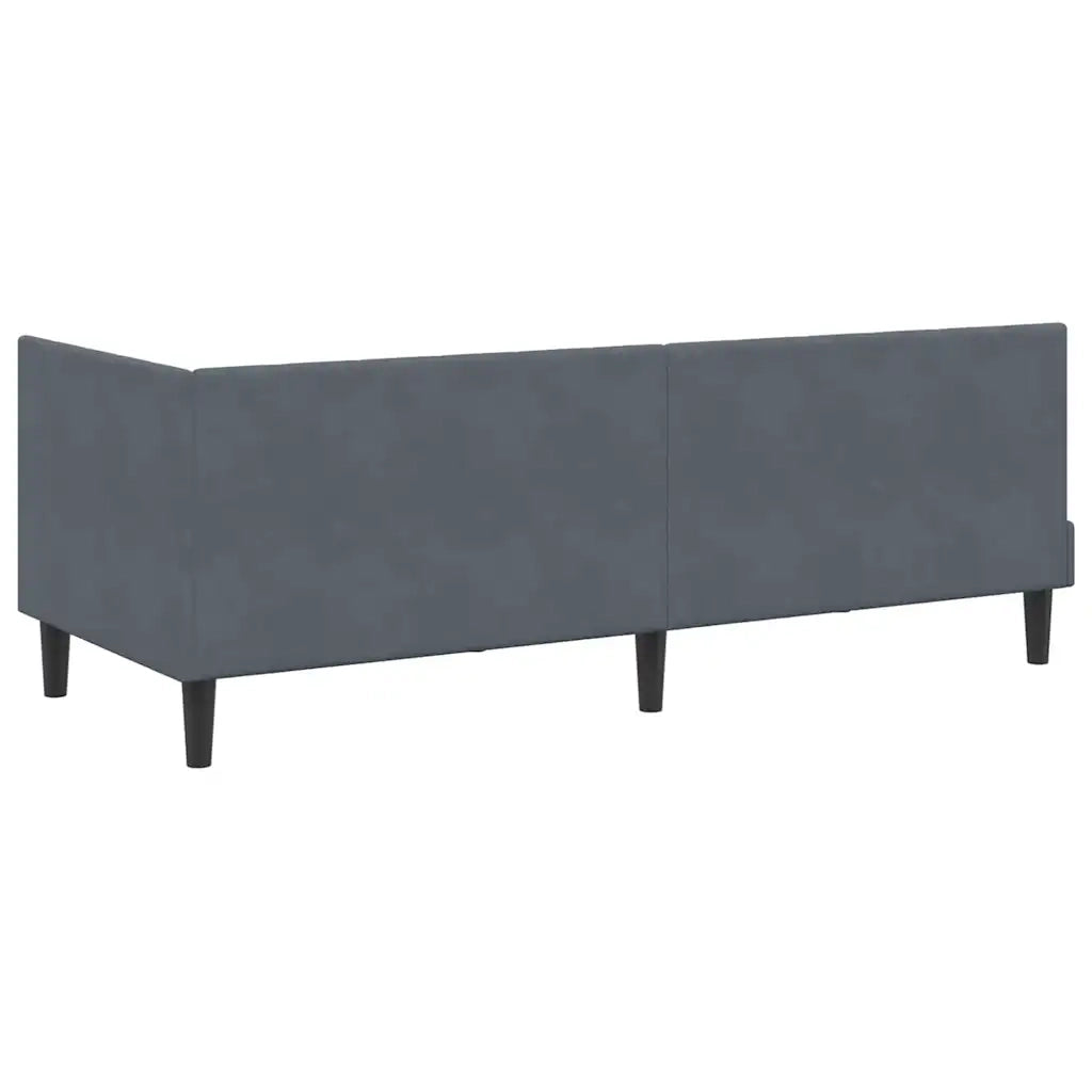 Cornice del letto ad angolo Grigio scuro 80 cm x 200 cm Velluto