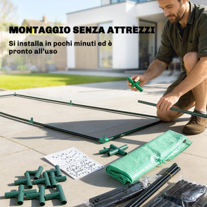 Serra da Giardino 170x68x200 cm Porta Avvolgibile e Finestre a Rete con Rivestimento in PE Verde