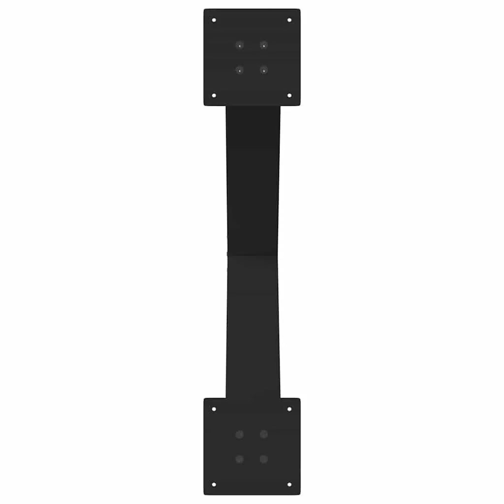 Set di 2 gambe per tavolo da pranzo a forma di X in acciaio nero robuste e dal design moderno 80 x 72-73 cm 02_0057252