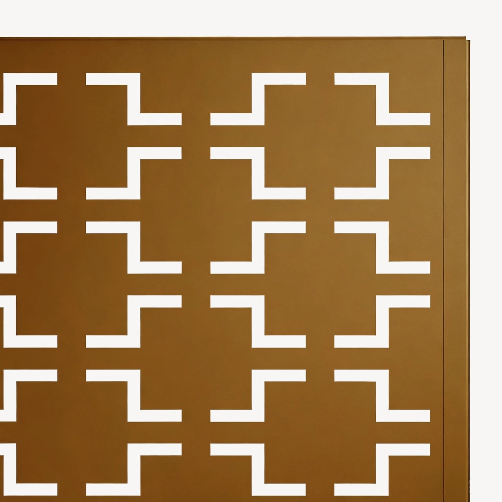 Pannello Divisorio Basciano Struttura Traforata in Acciaio 180 x 120 cm - Marrone casa.pro