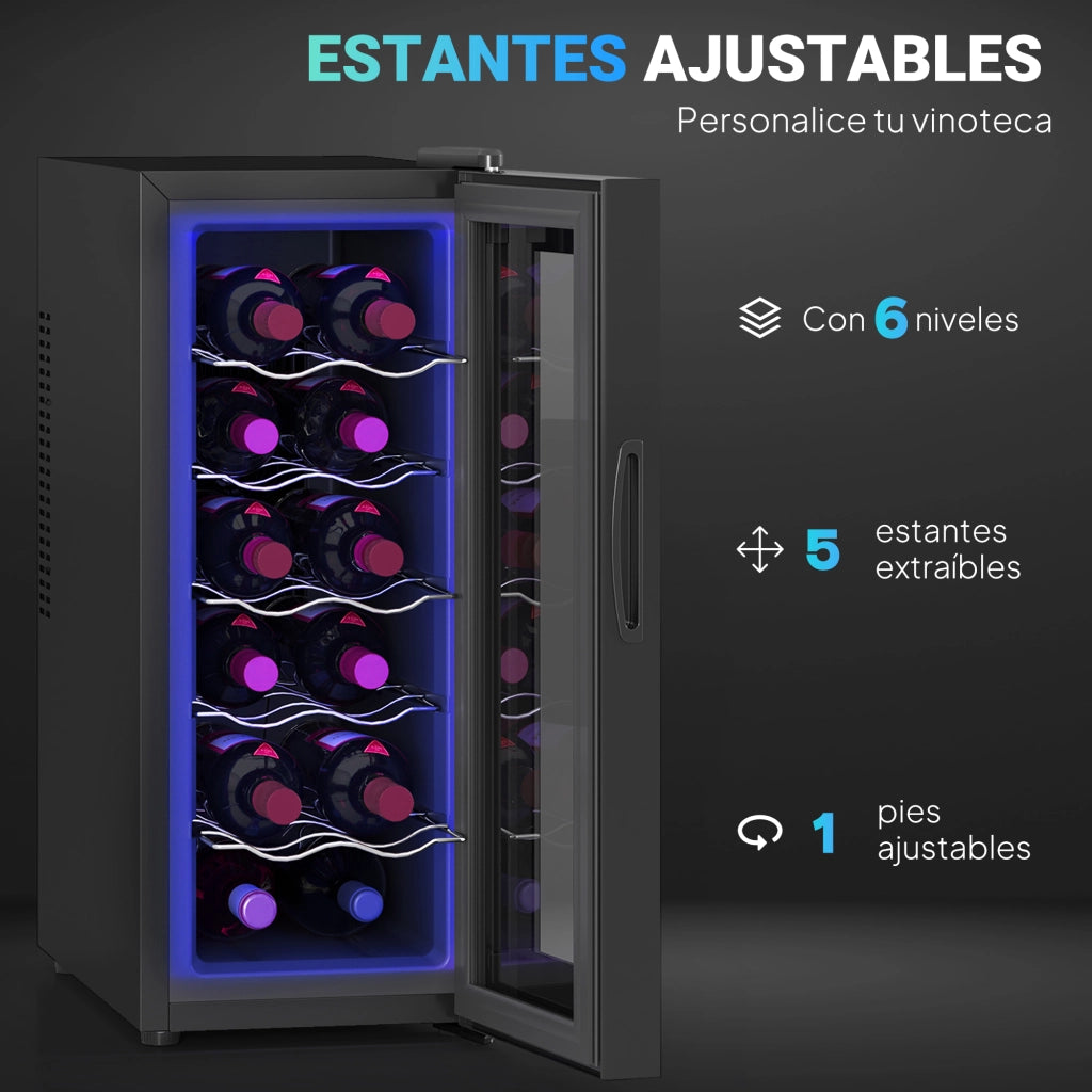 Cantinetta Termoelettrica 12 Bottiglie ¨C zephmum ¨C Doppia Refrigerazione, Temperatura Regolabile 8-18¡ãC