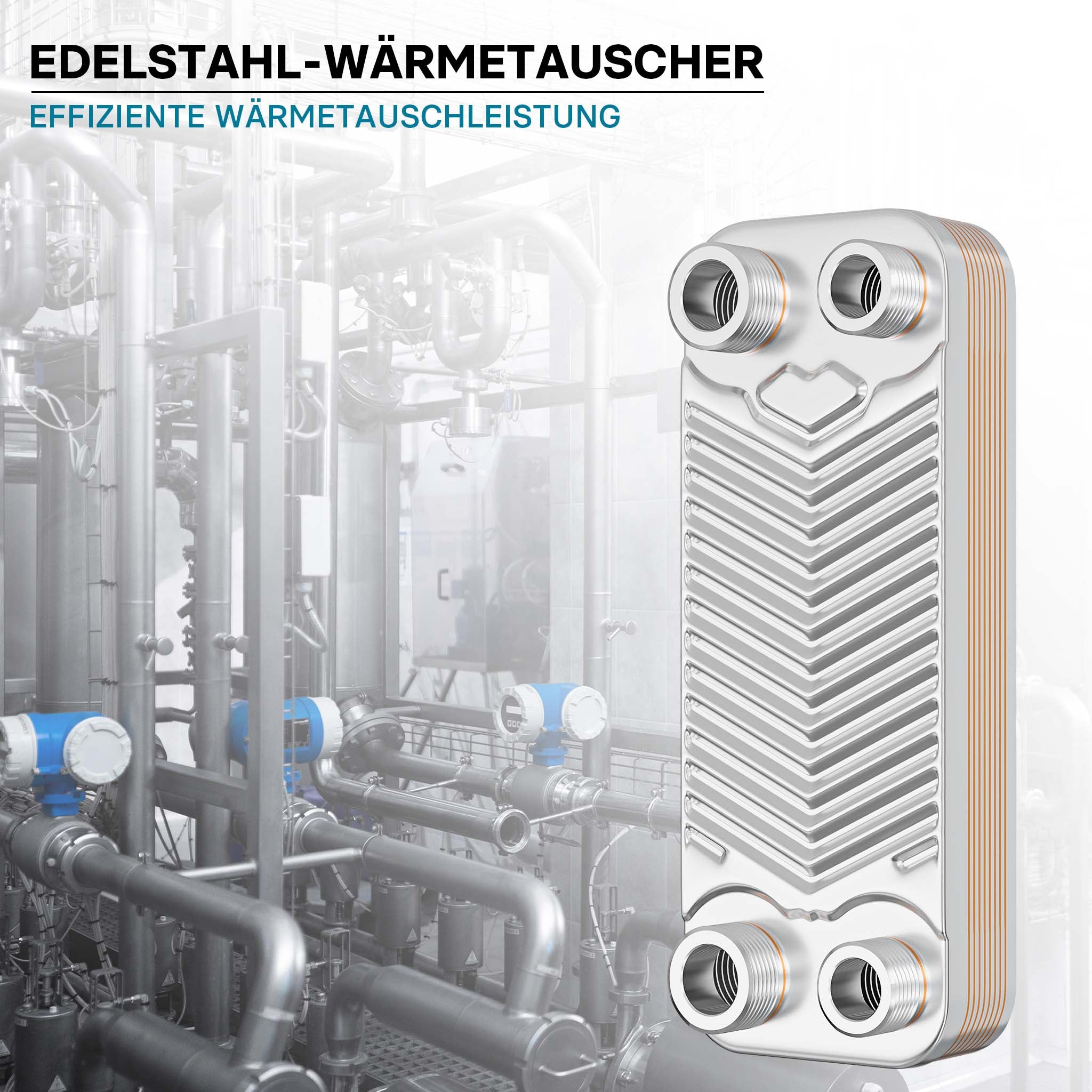 Scambiatore a piastre saldobrasate in acciaio inox, 10 piastre, max 22 kw