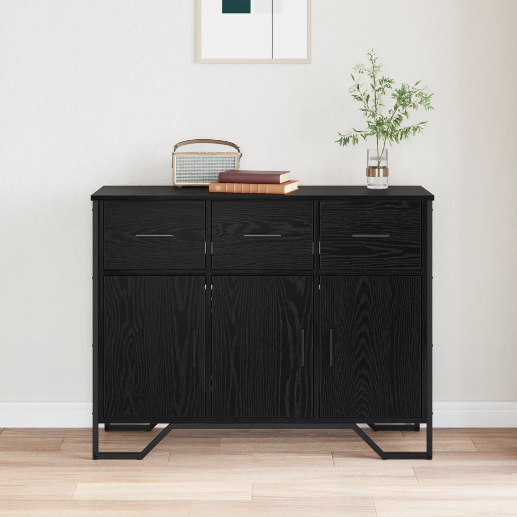 Credenza in Rovere Nero 97x32.5x74.5 cm Legno Ingegnerizzato