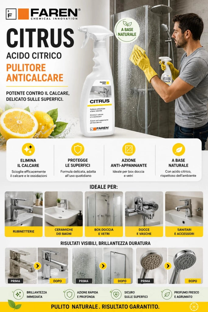 Pulitore Anticalcare Citrus 750 ml Faren