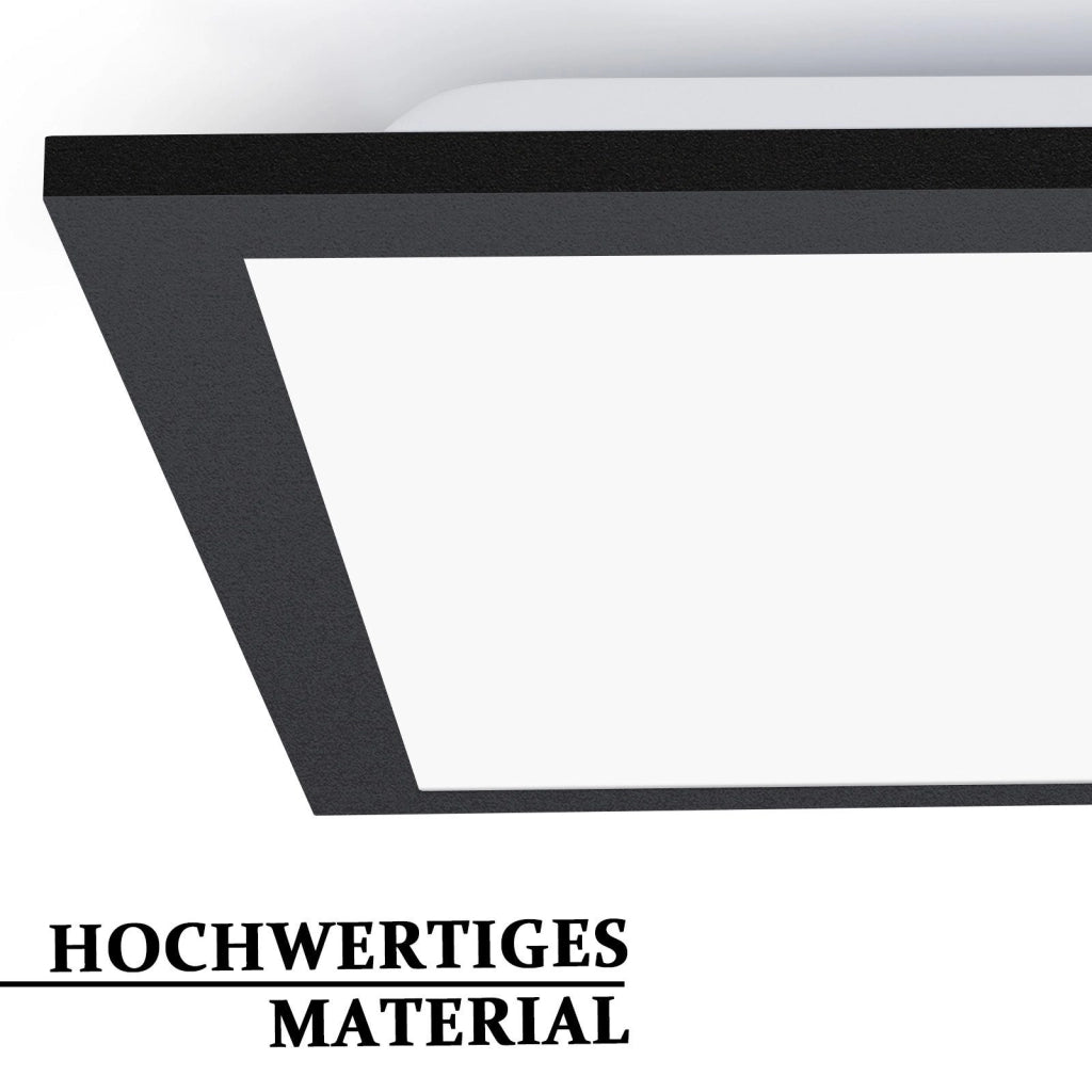 ZMH Plafoniera LED da Soffitto 100x25 cm Dimmabile RGB Cambio Colore Piatto con Telecomando 24W Nero Rettangolare