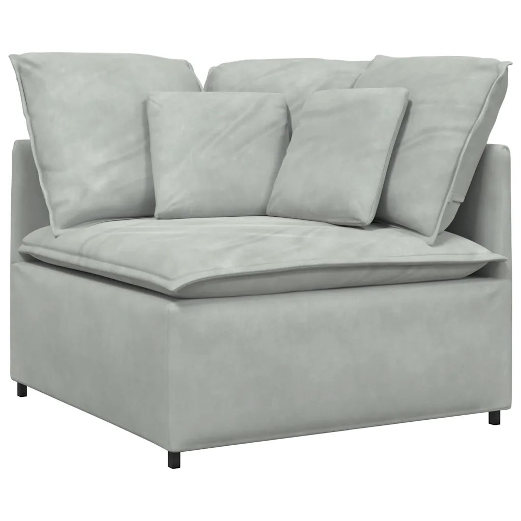 Modulo Angolare Divano Modulare con Cuscini Grigio Chiaro 100cm CFW5861746