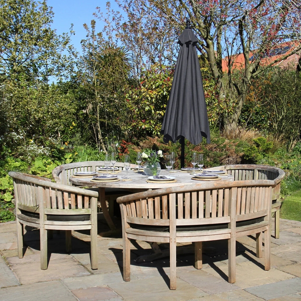 Ombrellone da Giardino a Sbalzo Ombrellone Decentrato Retrattile Ombrellone Richiudibile con Manovella 3x3 M e Copertura Antipioggia con Base Zavorra Rotonda - Grigio