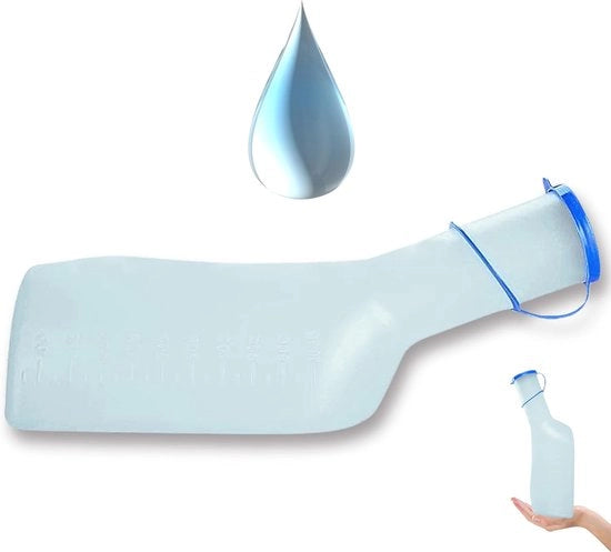 Urinoir portatile per uomini - 1000 ml, impermeabile, con coperchio e supporto per viaggio