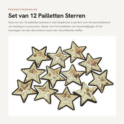 Pailletten Patch 12 pezzi - Disegno stellare - Lavorazione a maglia - Pannelli di stoffa - Decorazione di abbigliamento - Materiale nuovo - Pannelli di stoffa con pailletten

Specifica tecnica: 12 pezzi