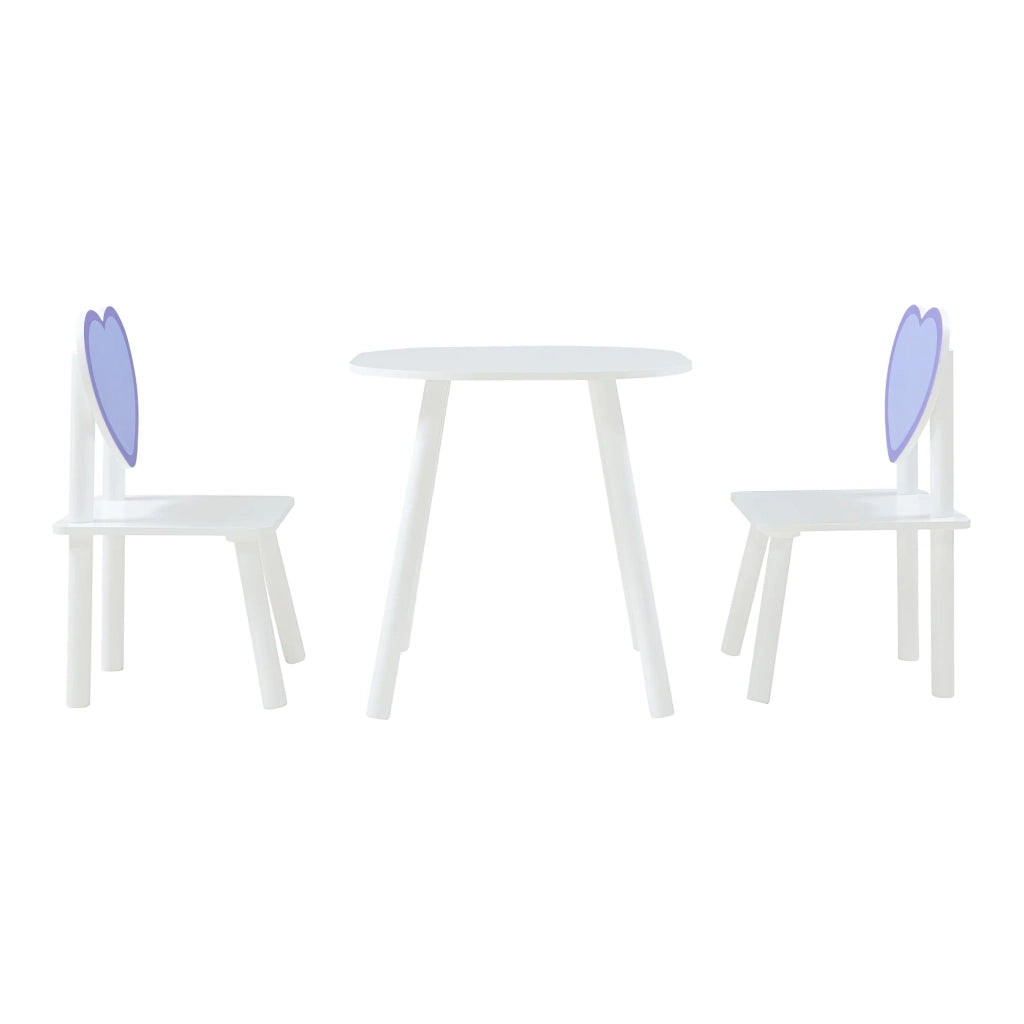 Set tavolo e 2 sedie per bambini bianco e viola 03_0009452