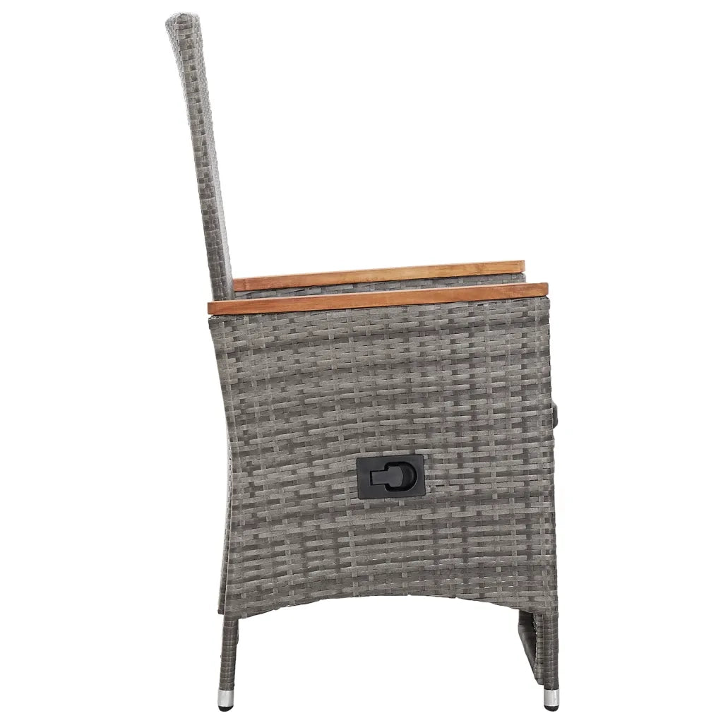Sedie da Giardino Reclinabili 2 pz e Cuscini Polyrattan Grigio 46045