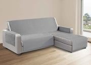 Copridivano Per Divani Con Penisola Lato Sinistro Modello Sphere Grigio - 240 cm - Grigio