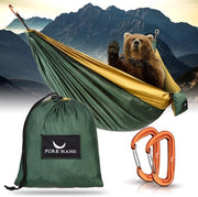 Materasso esterno Premium per campeggio XXL per 2 persone 300 kg sostenibile 285 cm x 185 cm tela paracadutistica ultraleggera con 2 ganci di carabiner - Viaggiare spiaggia giardino - Verificato da TÜV
