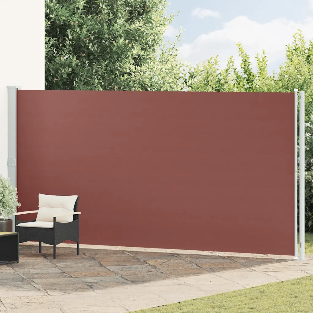 Tenda da Sole Laterale Retrattile per Patio 200x600 cm Marrone 317975