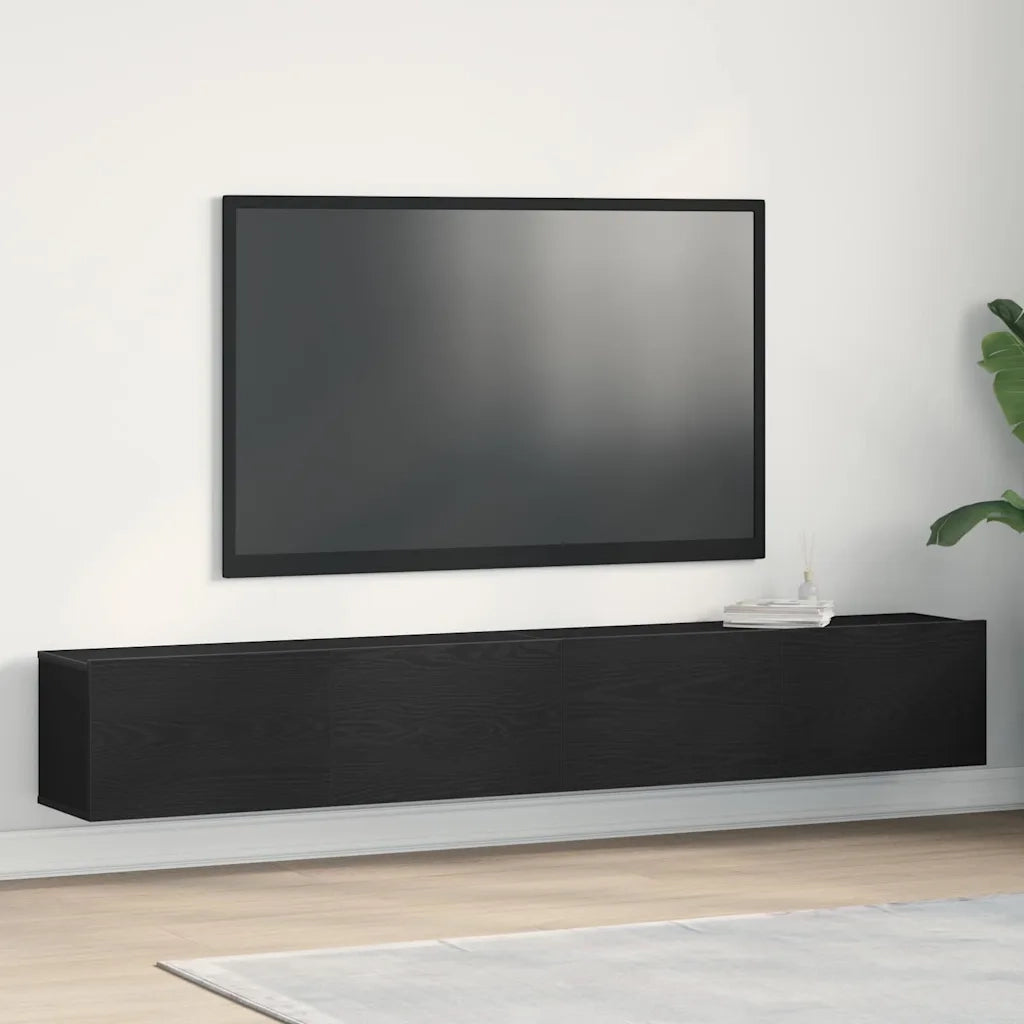 Mobile TV 2 pz-Mobile per TV-Credenza TV Nero 100 x 30 x 30 cm Legno multistrato