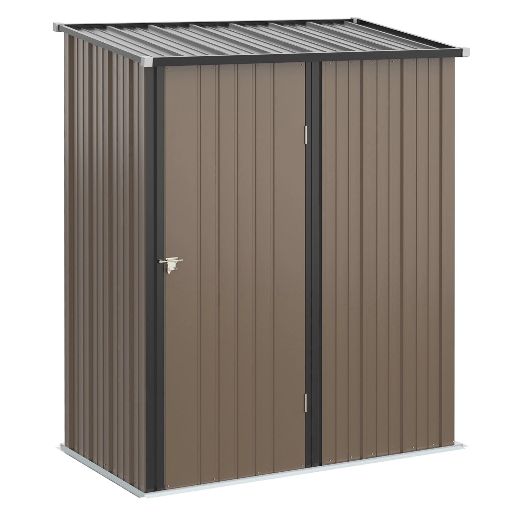 Casetta da Giardino Porta Attrezzi in Acciaio ¨C zephmum ¨C Marrone 161.5x94.5x196cm