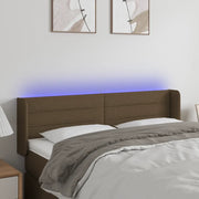 Testiera a LED-Testata con LED Marrone Scuro 147x16x78/88 cm in Tessuto 645784