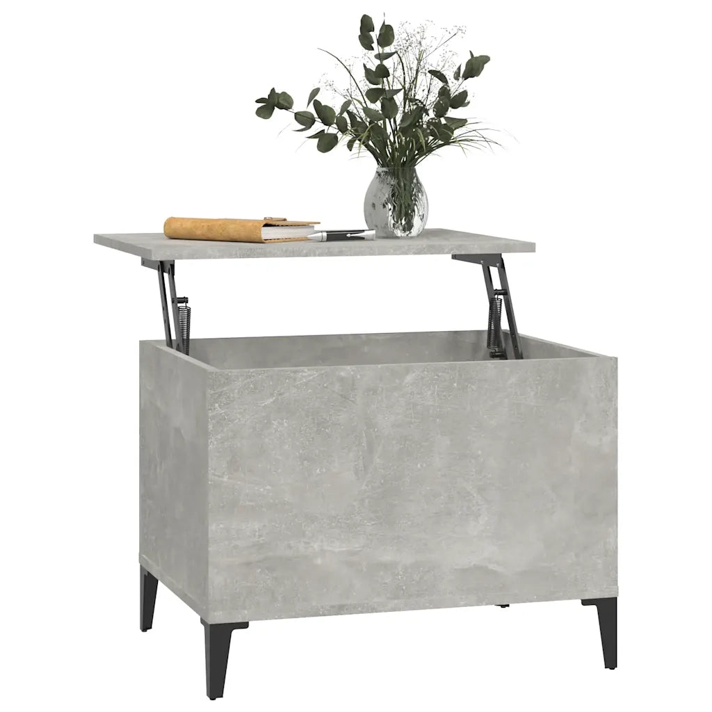 Tavolino Salotto Grigio Cemento 60x44,5x45 cm Legno Multistrato 819576