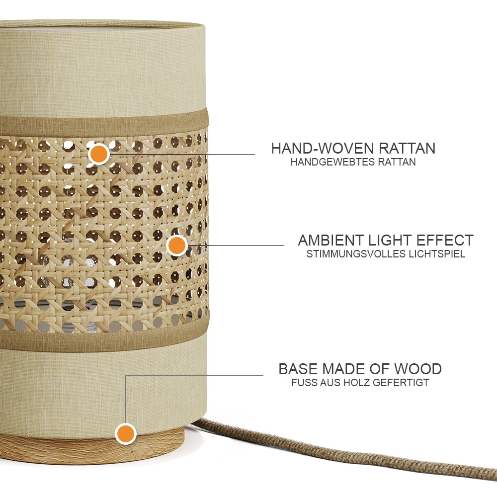 Vicco Lampada da tavolo Rattan/crema 17.5 x 26.5 cm