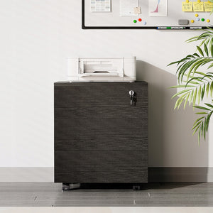 Contenitore da ufficio su ruote con cassetti con serratura, armadio mobile nero