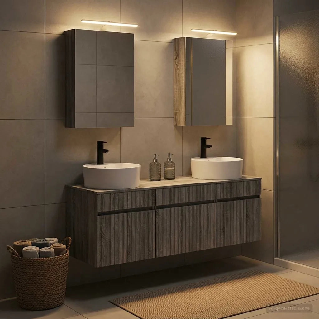Set di Armadi da Bagno 5 pcs Sonoma grigio 50 x 14,5 x 70 cm 3406596
