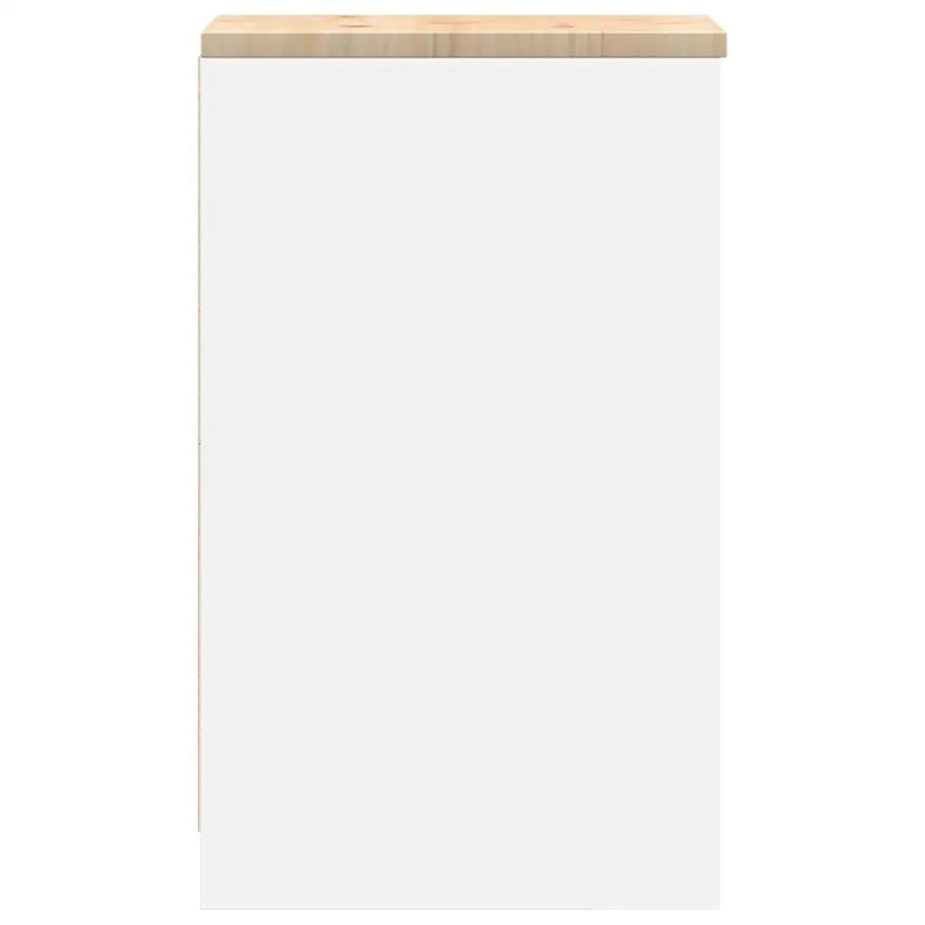 Armadietto da Garage Bianco 30x51x85 cm Legno Massello di Pino CFW3205159