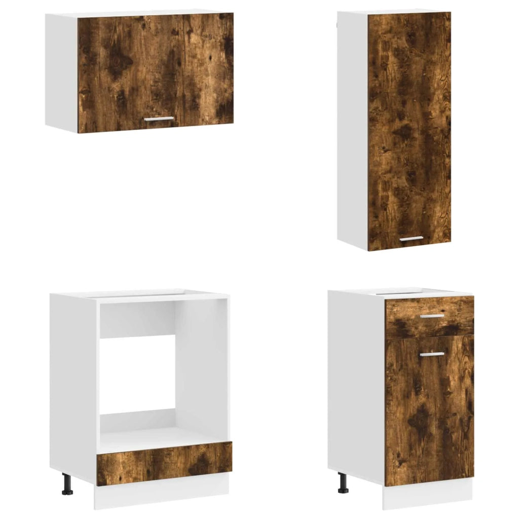 Unità Cucina LYON 8 pcs Rovere Fumo Legno ingegnerizzato 3438443