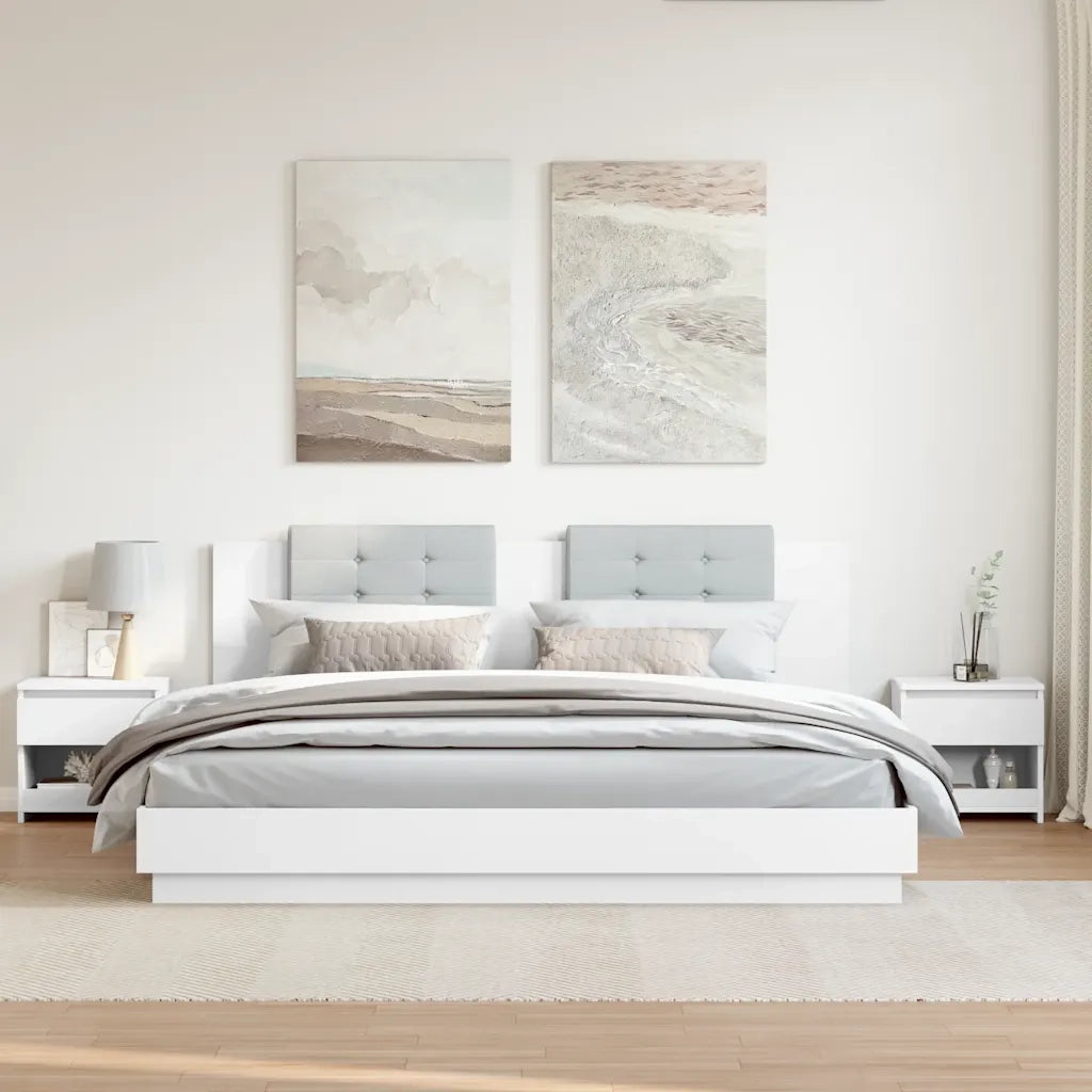 Comodini 2 pz Bianco 40x30x39 cm in Legno Ingegnerizzato 803444