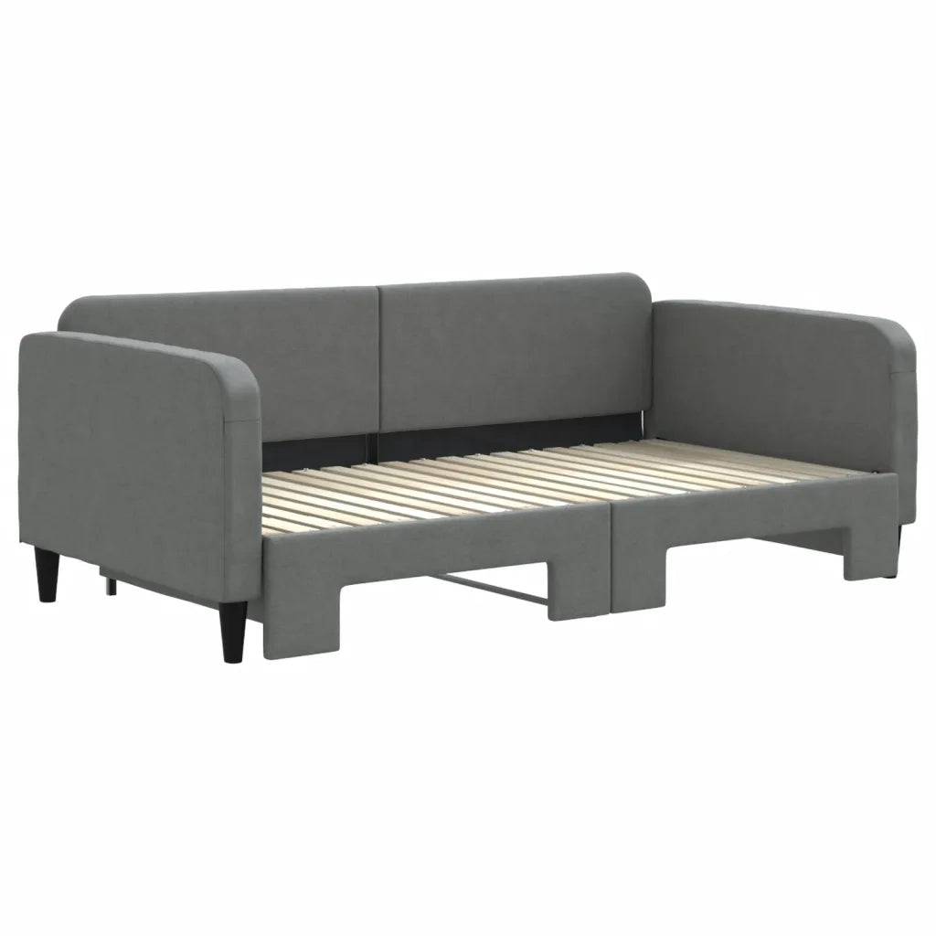 Divano letto | Sof¨¤ letto | Letto singolo Estraibile Grigio Scuro 90x190cm Tessuto