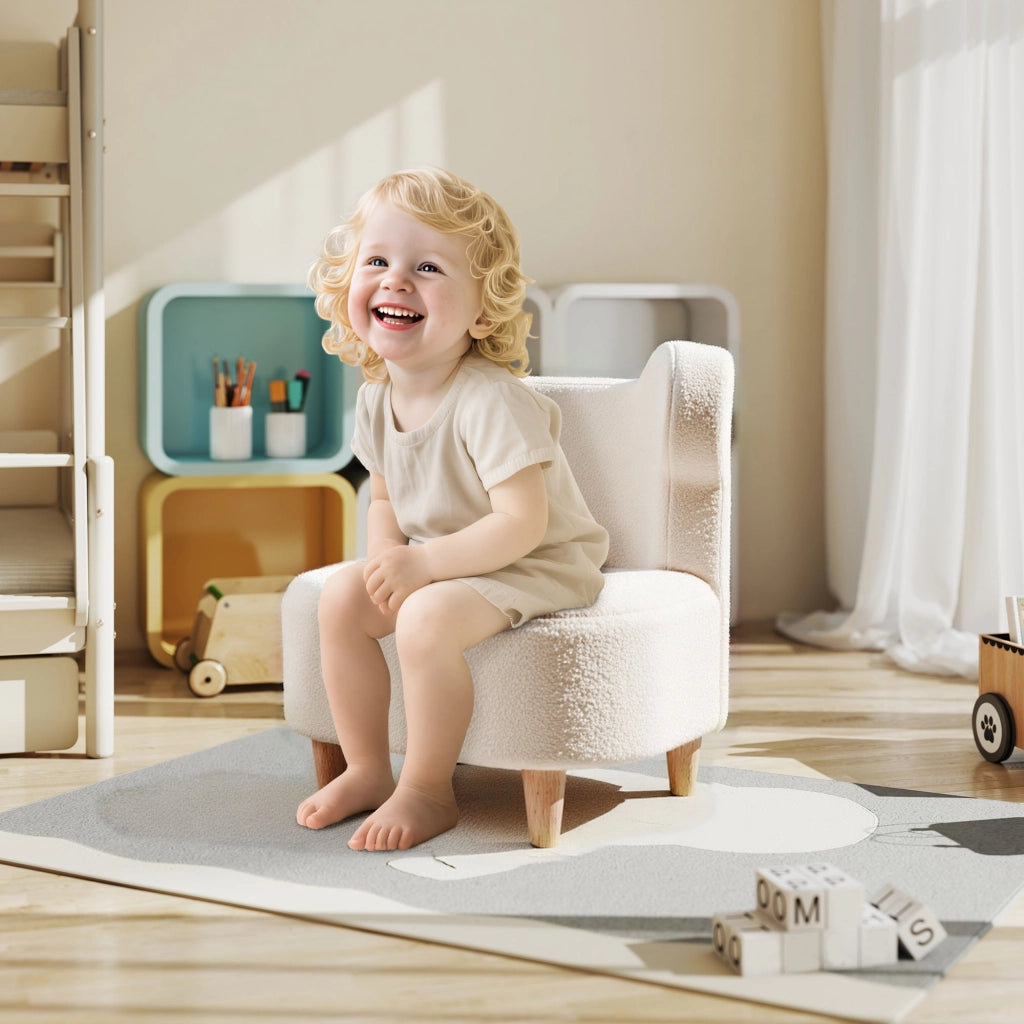 Poltrona per bambini con orecchie da orso ¨C Zephmum ¨C Beige