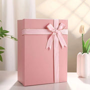 Scatola regalo riciclabile con fiocchi - 225 x 16 x 85 cm - Rosa