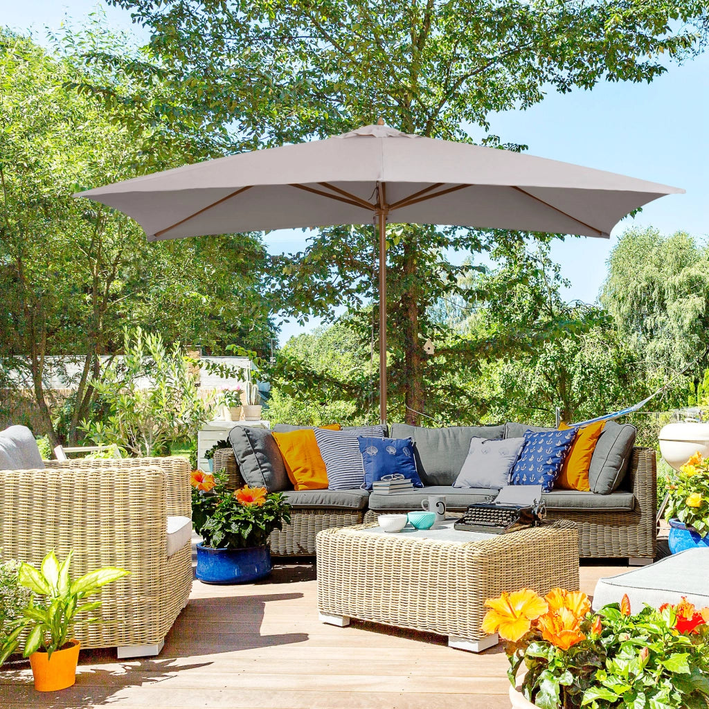 Ombrellone da Giardino ¨C Zephmum ¨C Legno Grigio 2x3 m