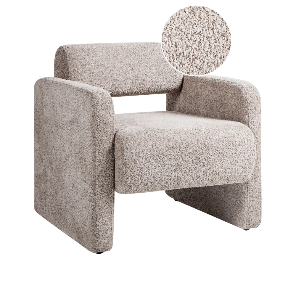 Poltrona Beige Boucle Seduta senza braccioli Stile retrò