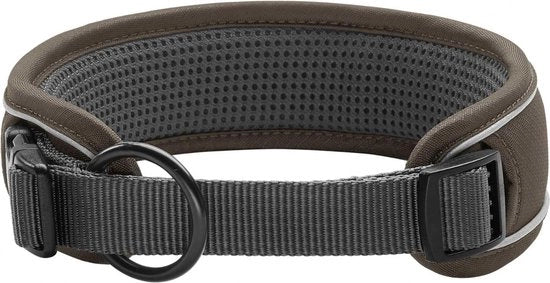 Collare per cani in nylon, L, marrone/grigio