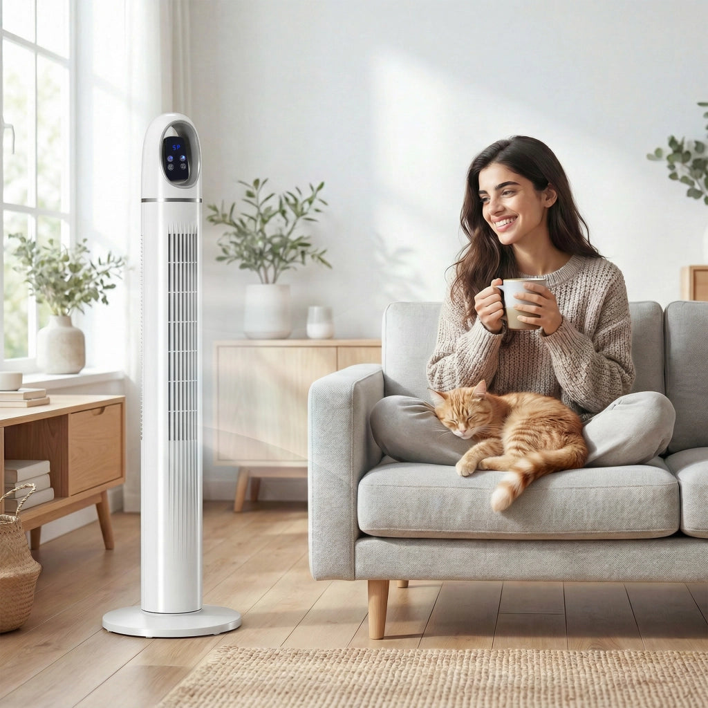Ventilatore a colonna ¨C zephmum ¨C bianco 111 cm oscillante 70¡ã 3 velocit¨¤