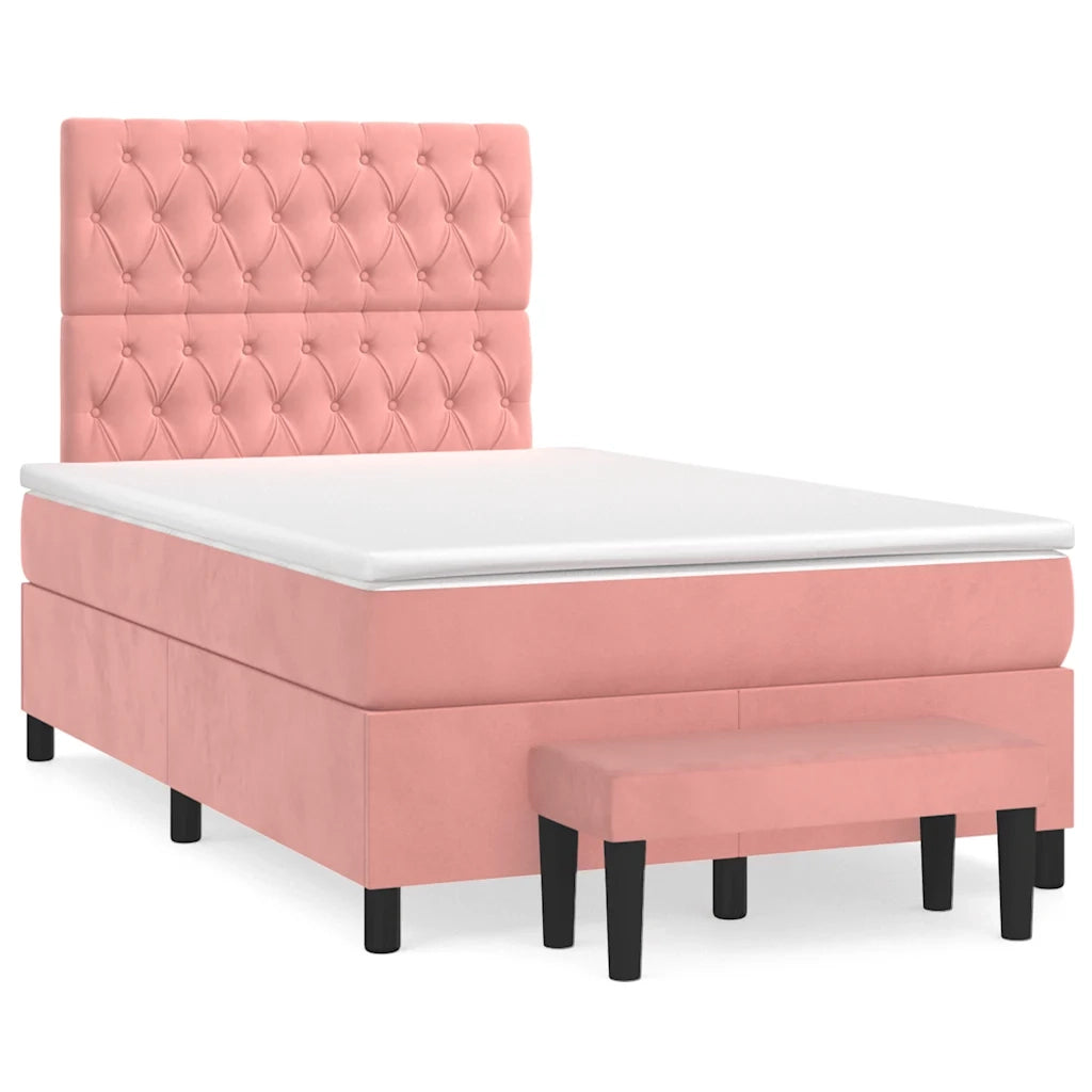 Giroletto a Molle con Materasso Rosa 120x190 cm in Vellutocod mxl 116222