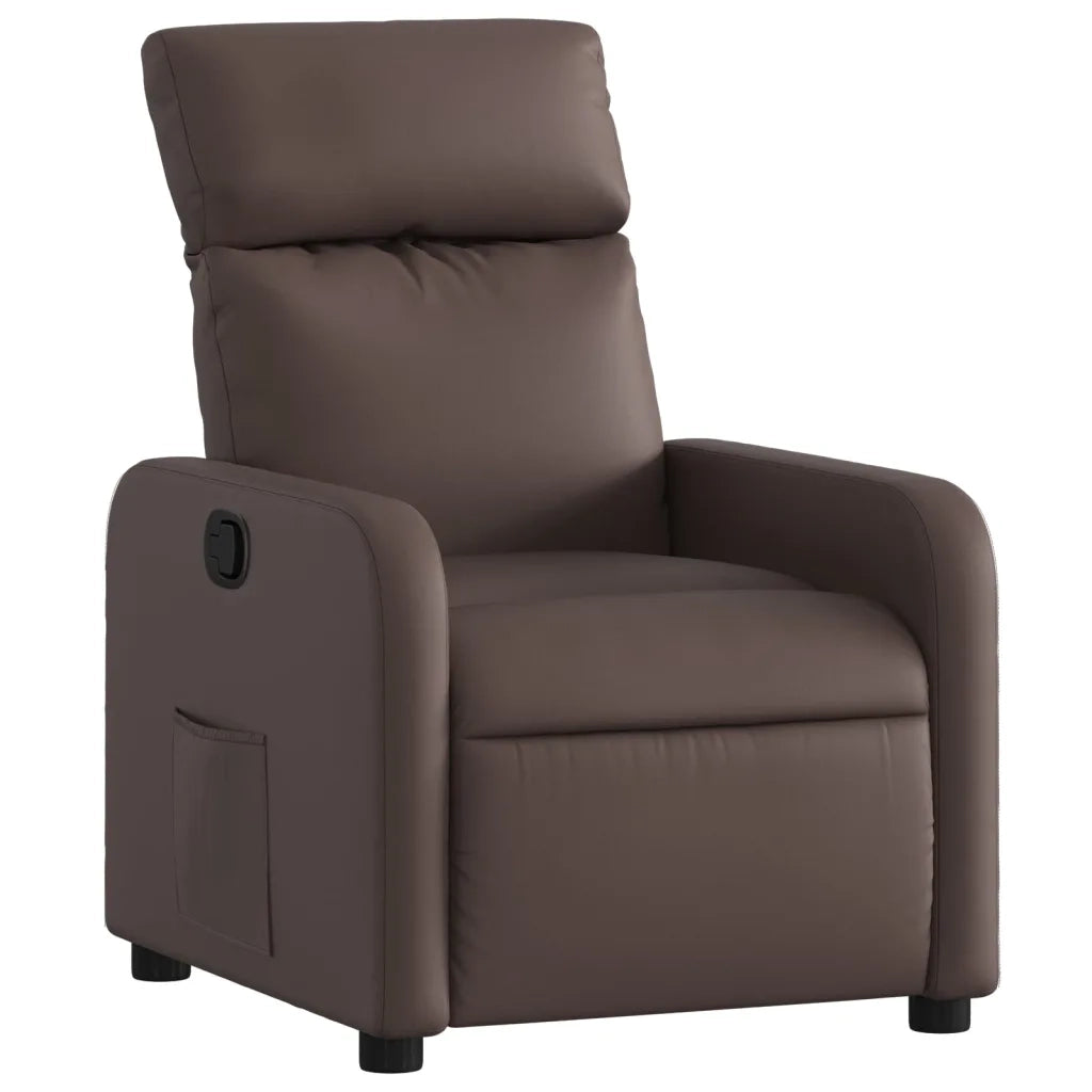 Divano Sedia-Poltrona Reclinabile Marrone in Similpelle 941412