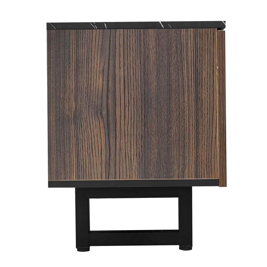 Mobile TV 200x38x50 cm; 2 ante e 2 cassetti con LED multicolore; MDF nero e legno