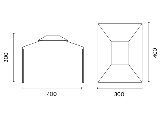 Gazebo da Giardino in Alluminio 3X4m Vorghini Blind Ecrù