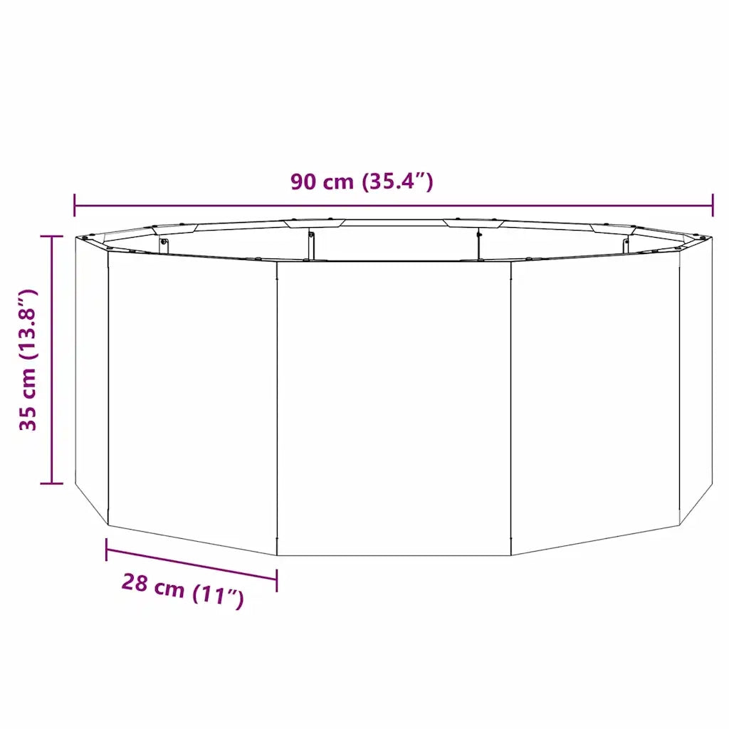 Fioriera | Cassetta per fiori | Vaso Antracite 90 x 90 x 35 cm Acciaio