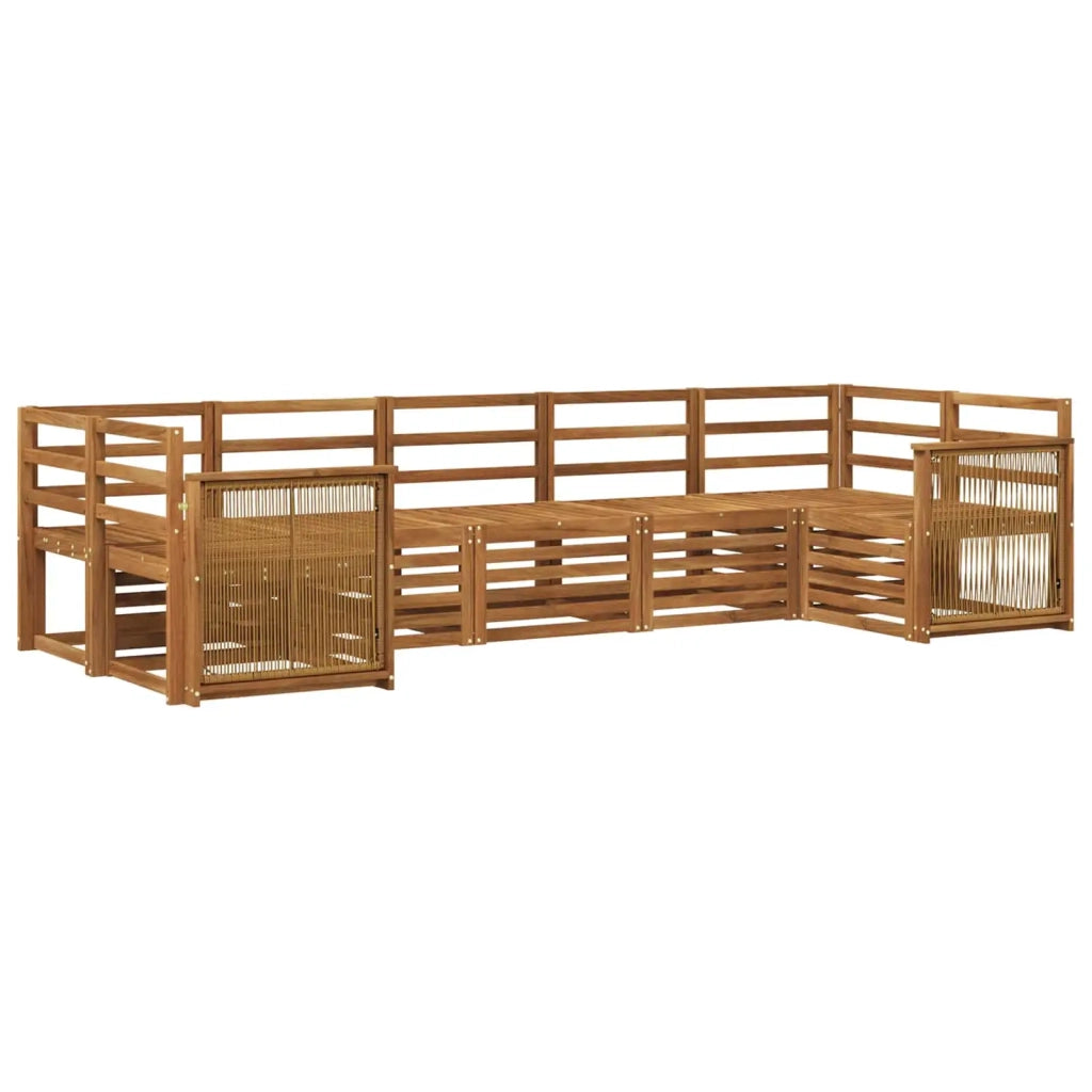 Set divano sezionale 6 pcs Naturale Legno di Acacia Massello
