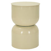 Bandip, Tavolino da Salotto Forma Rotondo, 33x51x33h cm Bianco Crema