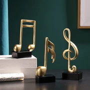 Ornamento musicale a 3 pezzi, scultura musicale, chiave musicale, decorazione musicale, set di scultura musicale in resina per la casa, piano, regali, souvenir, resina, oro