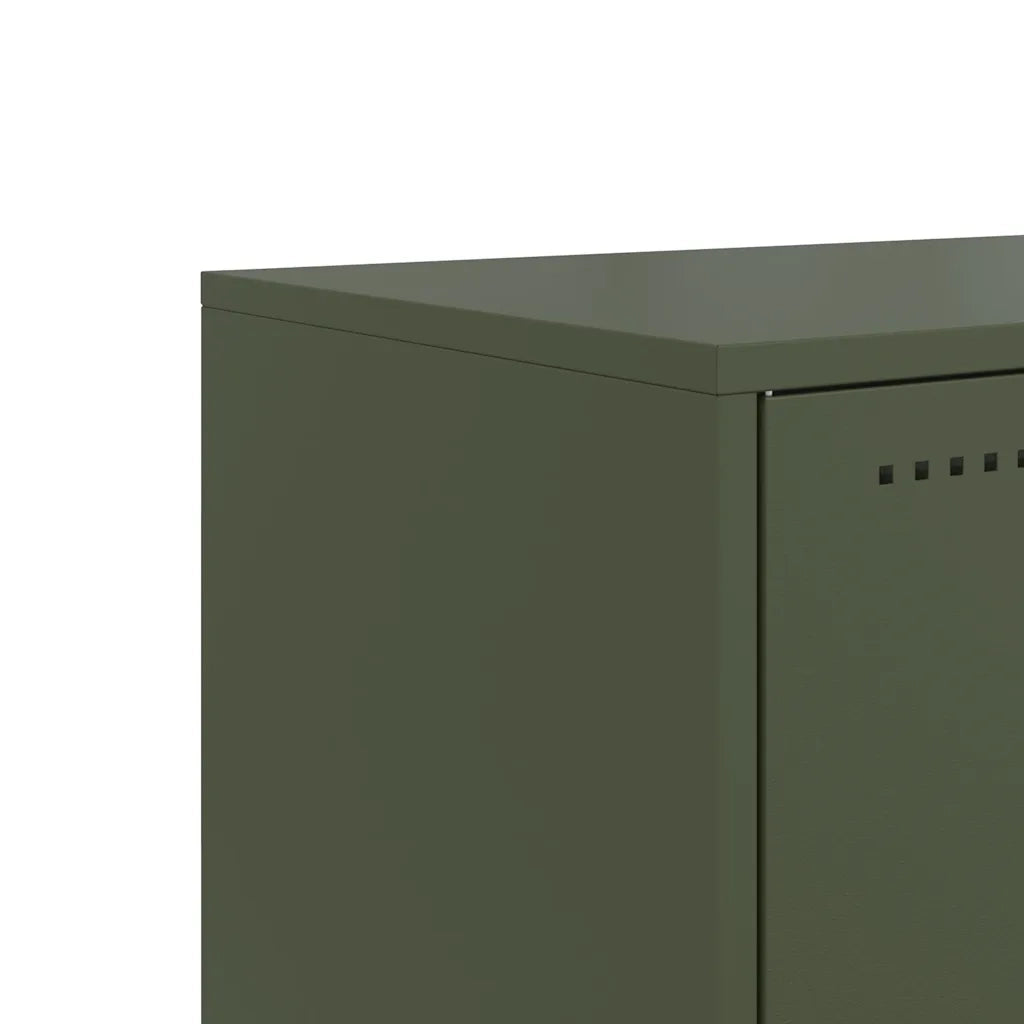 Mobile TV Verde Oliva 68,5x39x60,5 cm in Acciaio