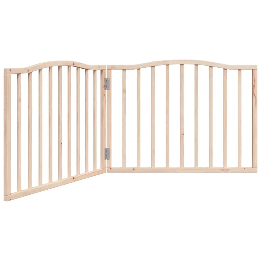 Cancello per Cani Pieghevole 2 Pannelli 160 cm Legno di Pioppo CFW2179132
