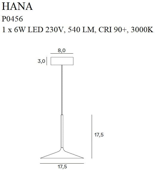 Lampada sospensione industriale HANA nera LED 6W Maxlight